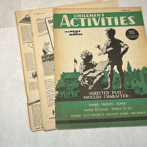 VTG Children's Activities For Home & School Magazine Book March 1944 - Picture 8 of 8